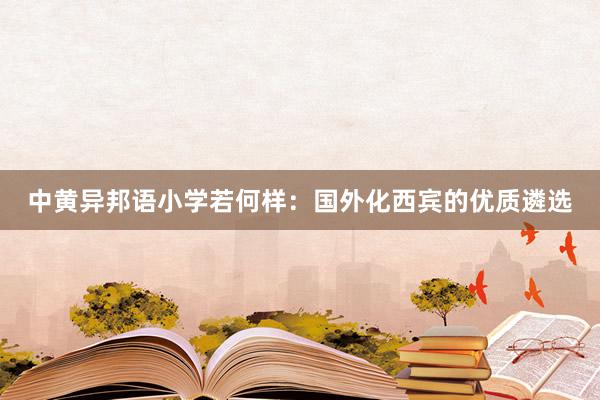 中黄异邦语小学若何样:国外化西宾的优质遴选